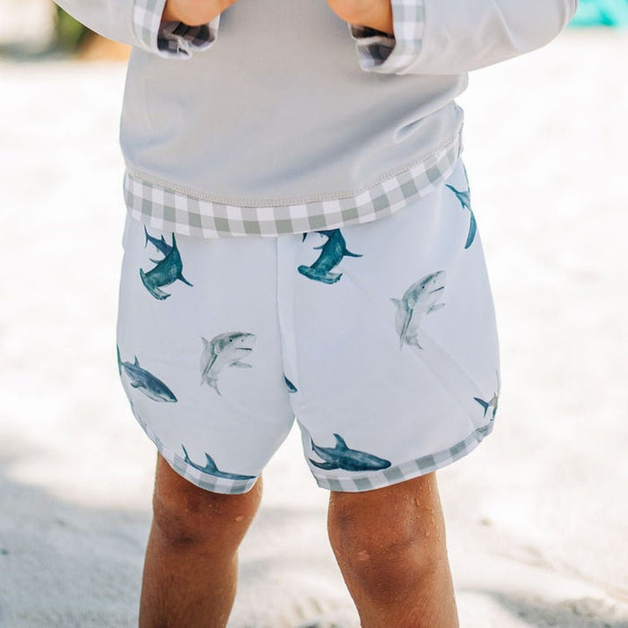 Swim Shorts - Sharks - Sugar Bee Clothing