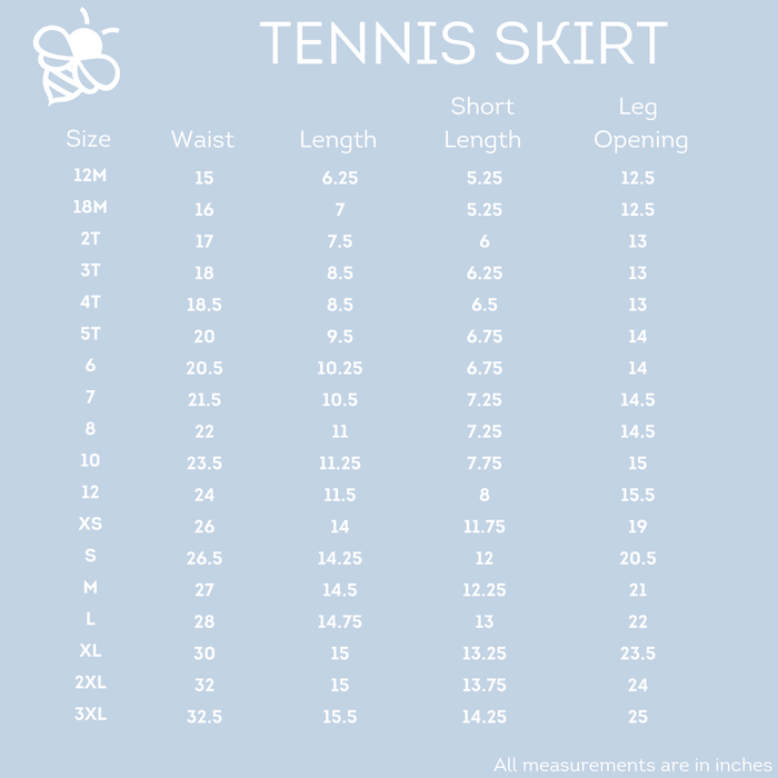 Tennis Skirt - Palm Leaves - Sugar Bee Clothing