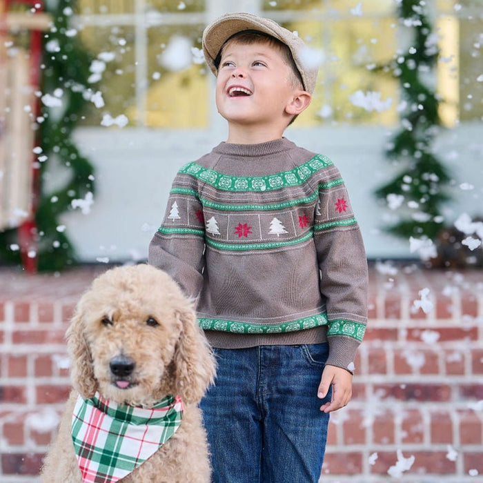 Tucker Crew Sweater - Christmas Faire Isle - Sugar Bee Clothing