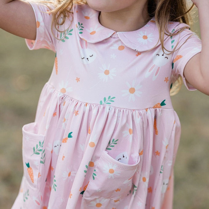 Twirl Dress - Pink Carrots - Sugar Bee Clothing