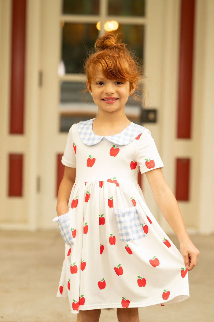 Twirl Dress - Red Apples - Sugar Bee Clothing