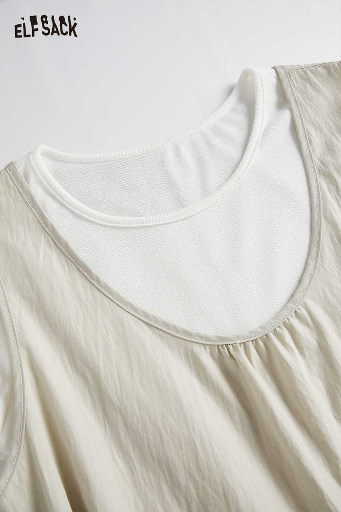 ELFSACK Two-Piece Drawstring Waist Suspender Dress