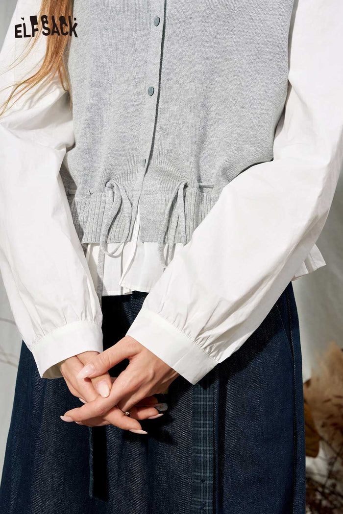 Two Piece Long Sleeve Knit Cardigan