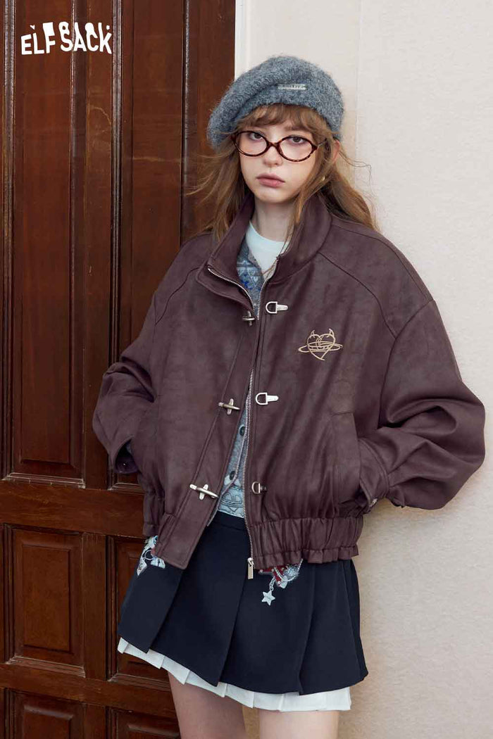 Vintage Bomber Jacket with Embroidery