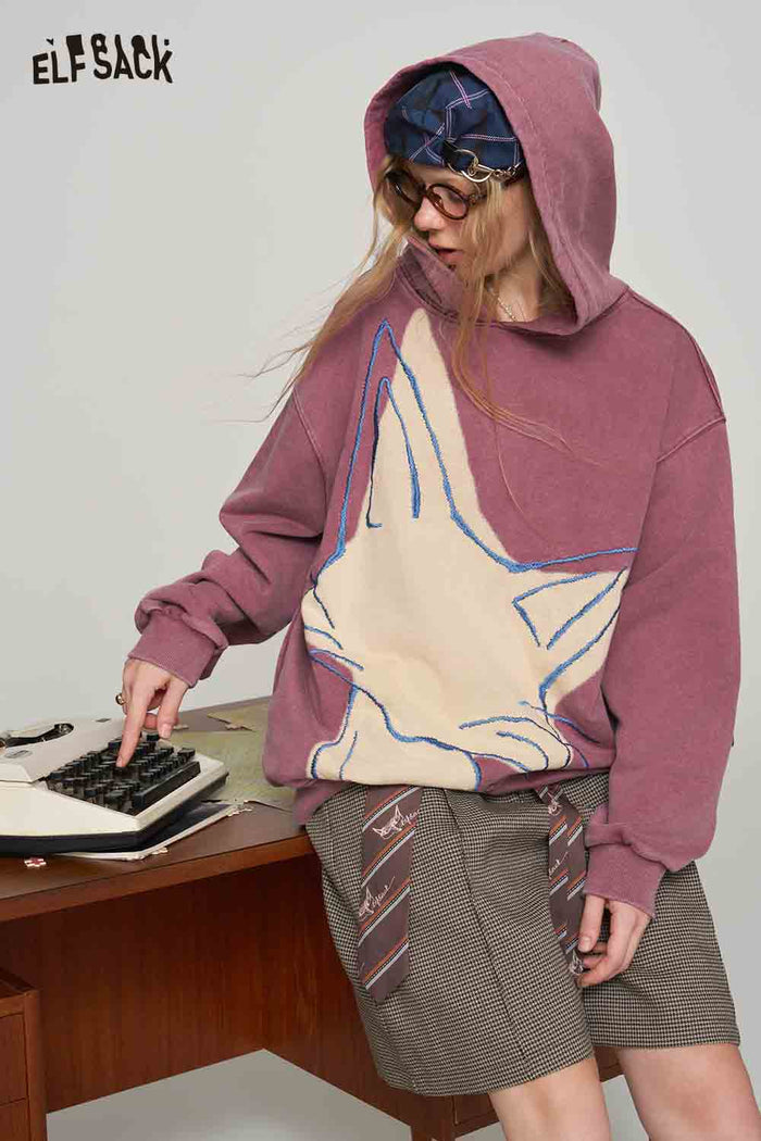 Vintage Oversized Fox Graphic Hoodie