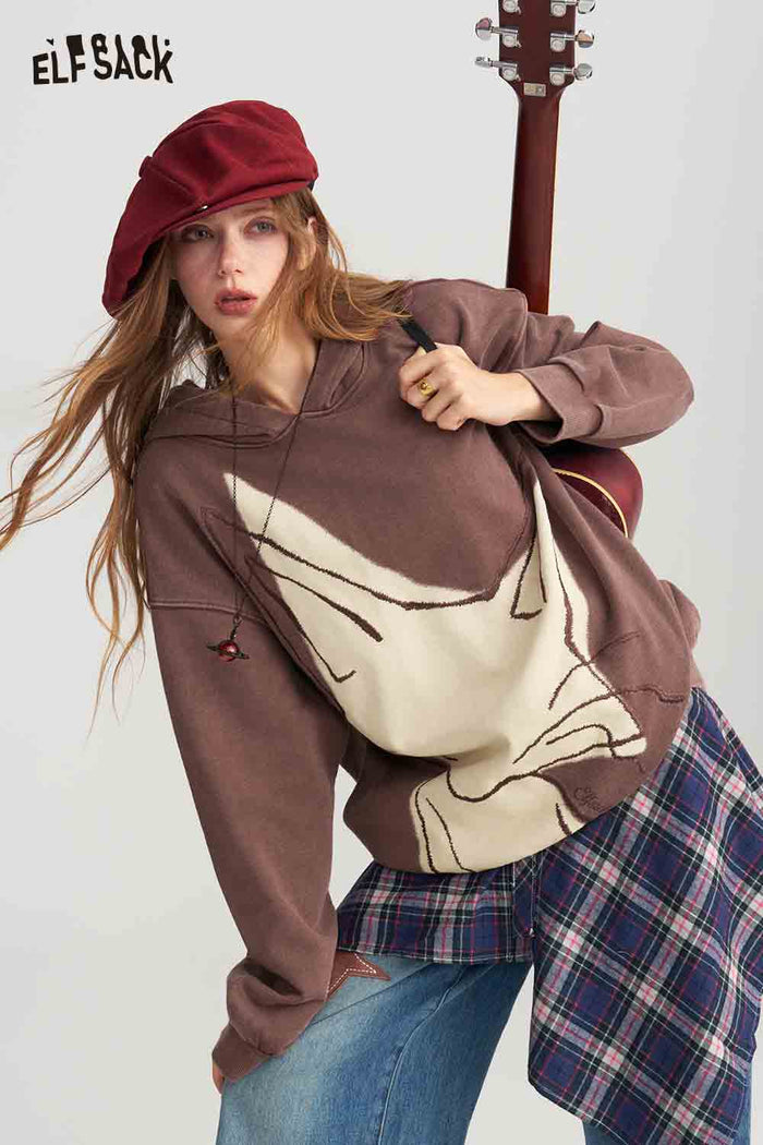 Vintage Oversized Fox Graphic Hoodie