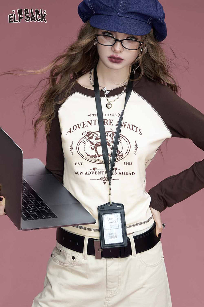 Vintage Raglan Graphic Long Sleeve Tee