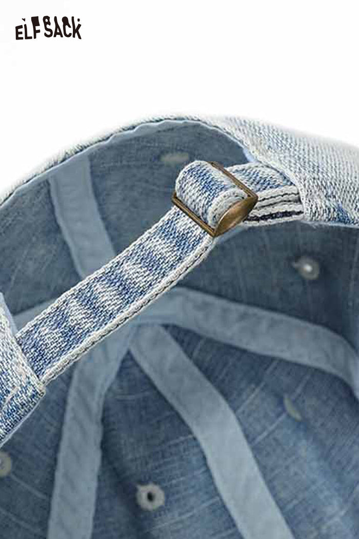 ELFSACK Washed Cotton Embroidered Detail Baseball Cap