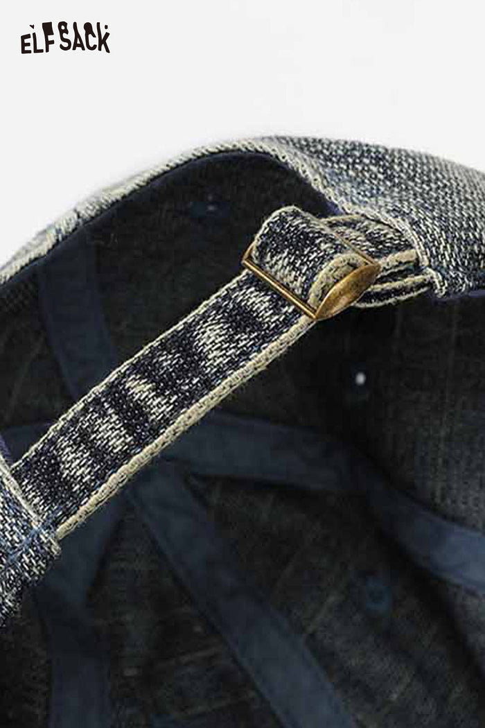 ELFSACK Washed Cotton Embroidered Detail Baseball Cap