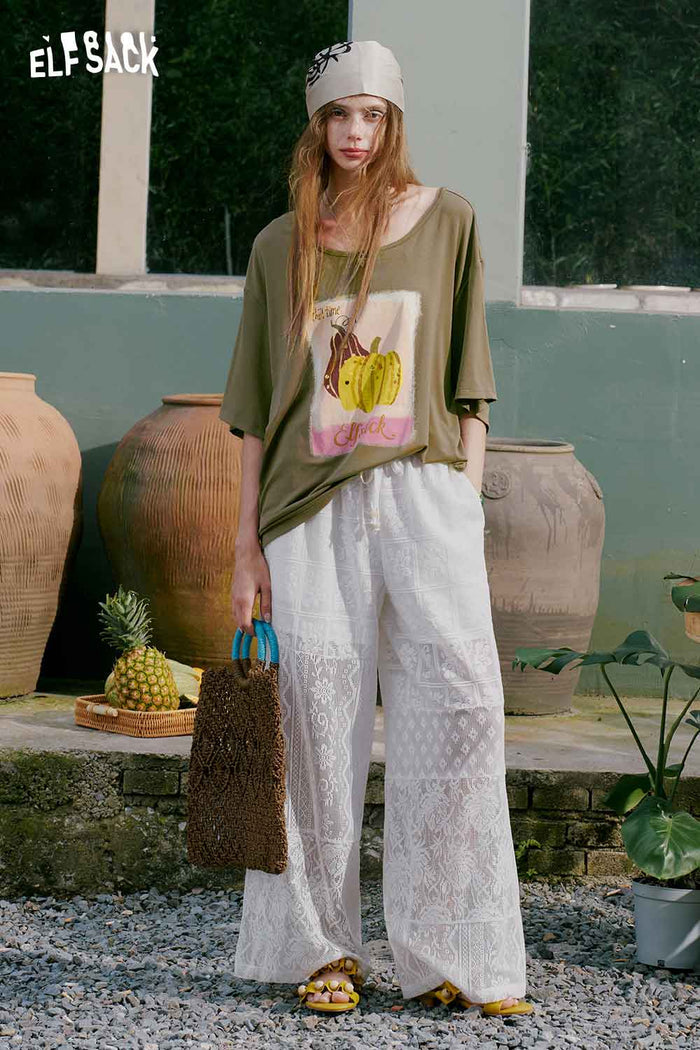 ELFSACK Watercolor Pumpkin Print Heather Tee