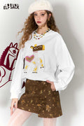 ELFSACK Whimsical Pony Relaxed Fit Round Neck Long Sleeve Sweatshirt