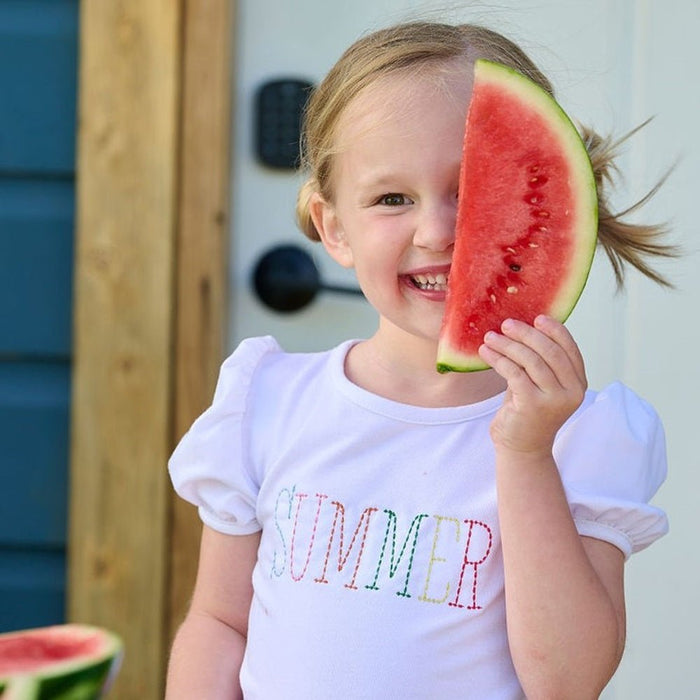 White Puff Sleeve Tee - Summer - Sugar Bee Clothing