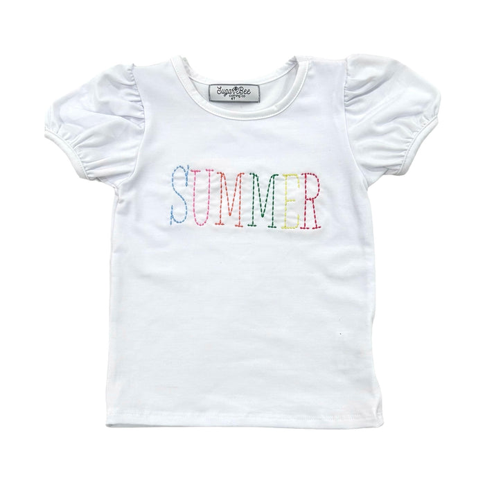 White Puff Sleeve Tee - Summer - Sugar Bee Clothing
