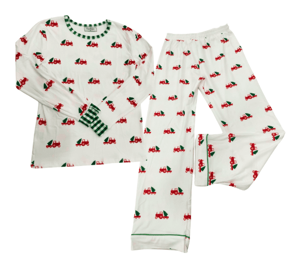 Women Lounge Set - Christmas Tractor Holiday Lounge - Sugar Bee Clothing