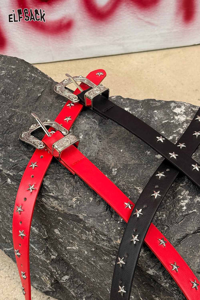 ELFSACK Y2K Star Belt Personality Versatile Fashion Waistband
