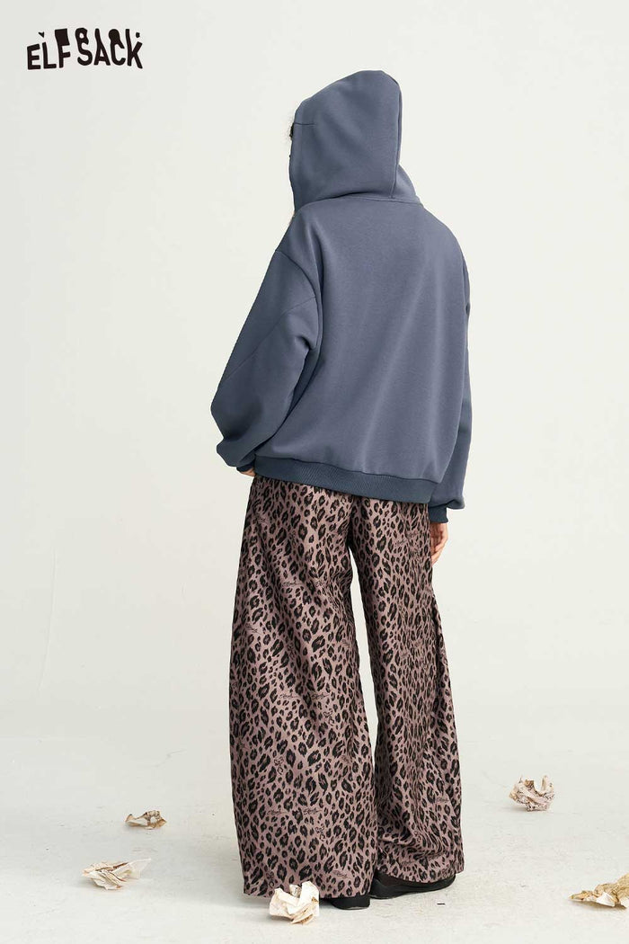 Zip Up Hooded Jacket with Cat Floral Print